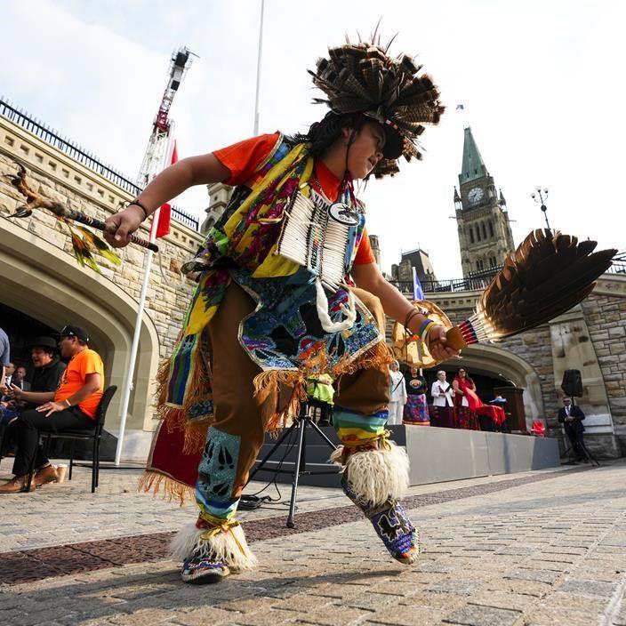 Trudeau raises flag honouring residential school survivors on Parliament Hill